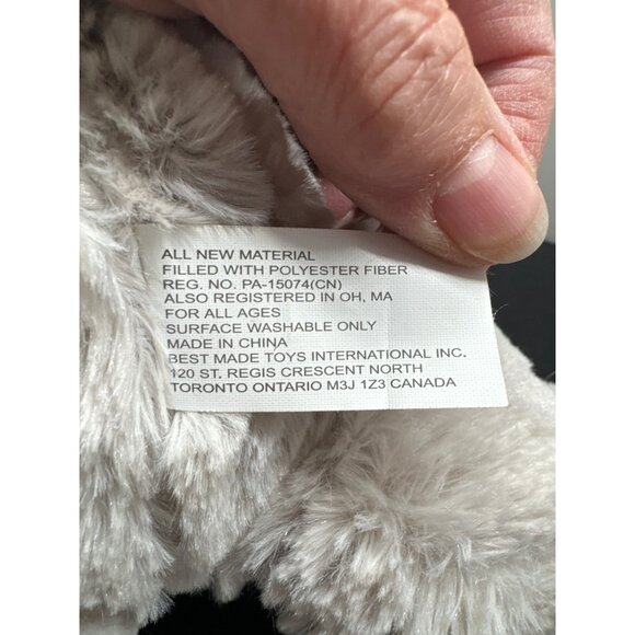 Adorable Plush Safari Elephant Toy By Best Made Toys Cream Gray Stuffed Animal - Picture 4 of 7